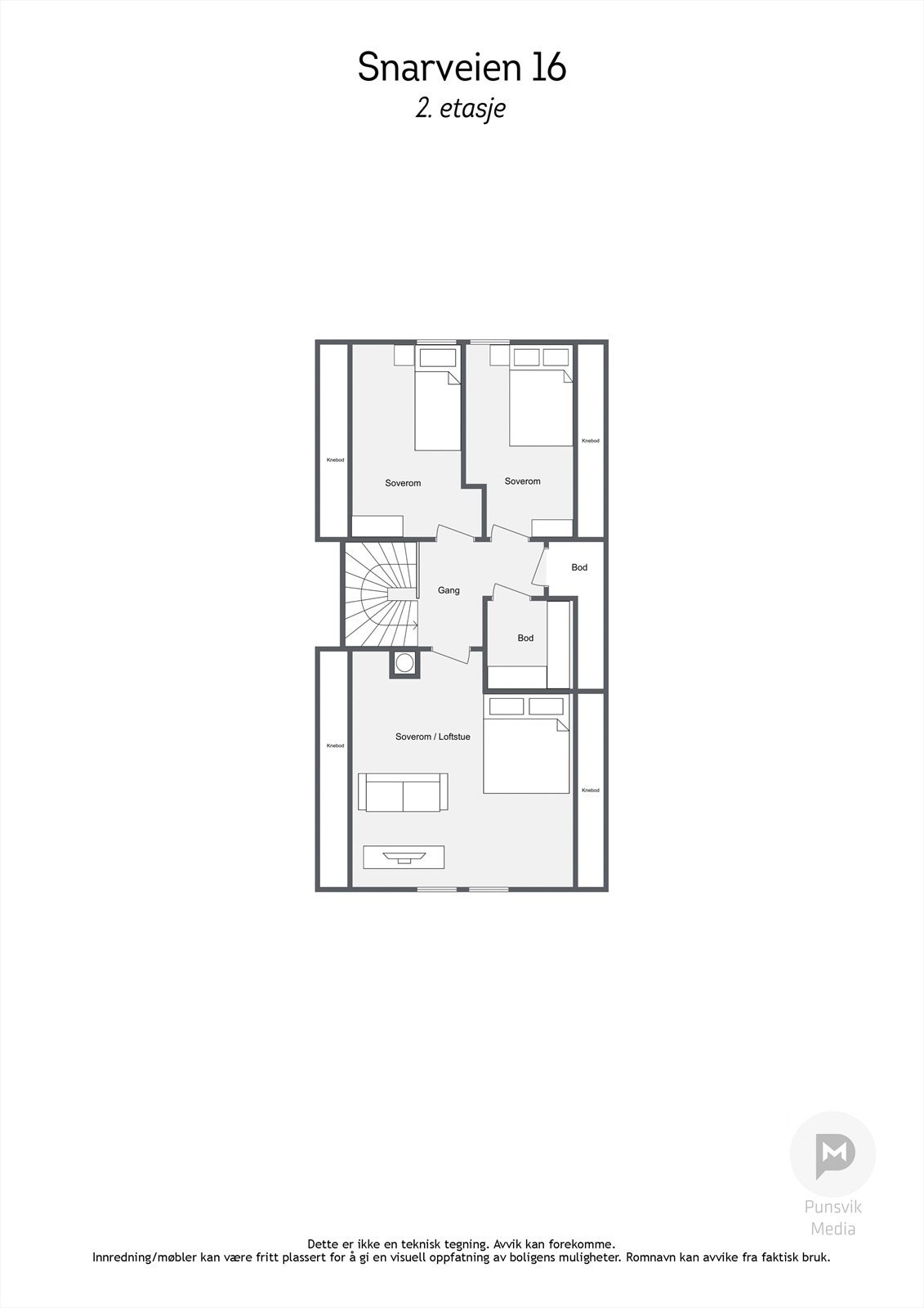 Snarveien 16 - 2. etasje - 2D Galleribilde