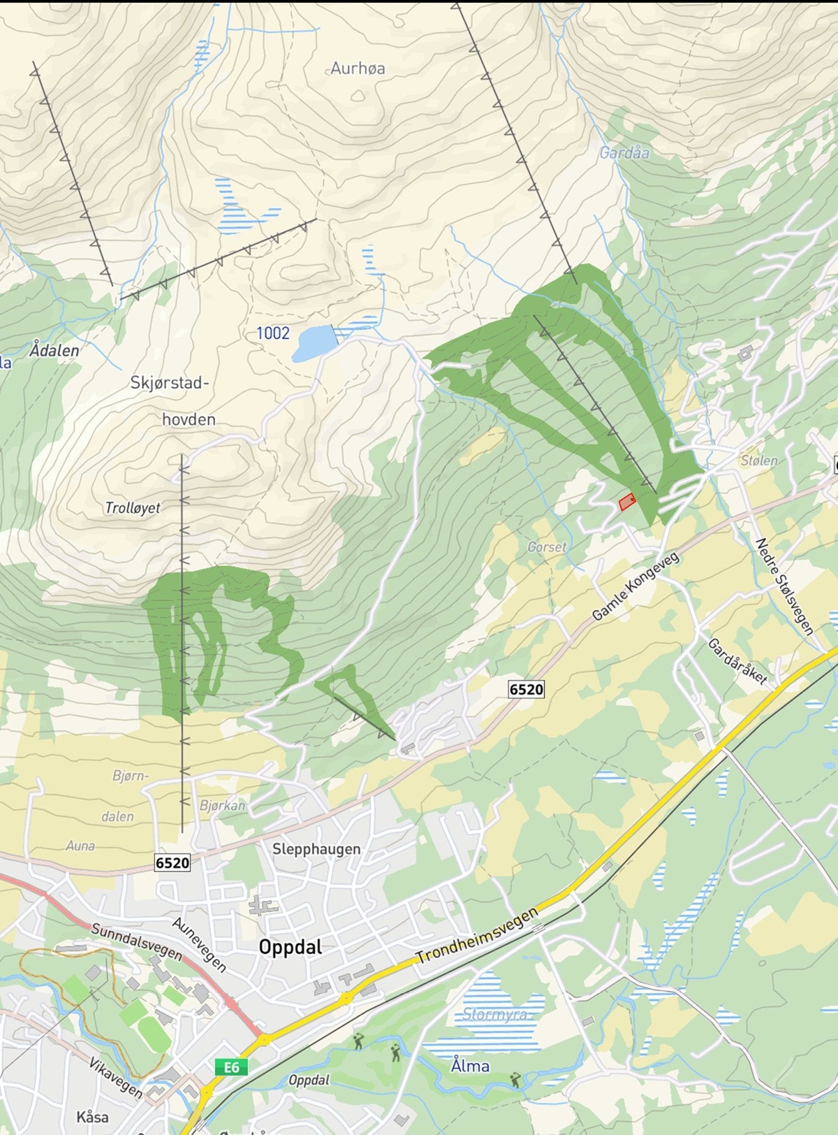 Kart med markert plassering Galleribilde