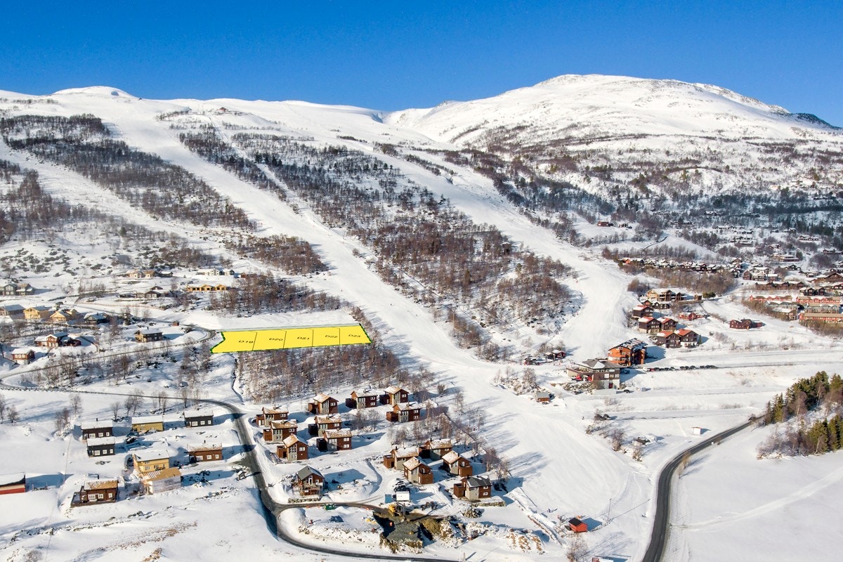 Arkivfoto vinter med tomteinndeling Galleribilde