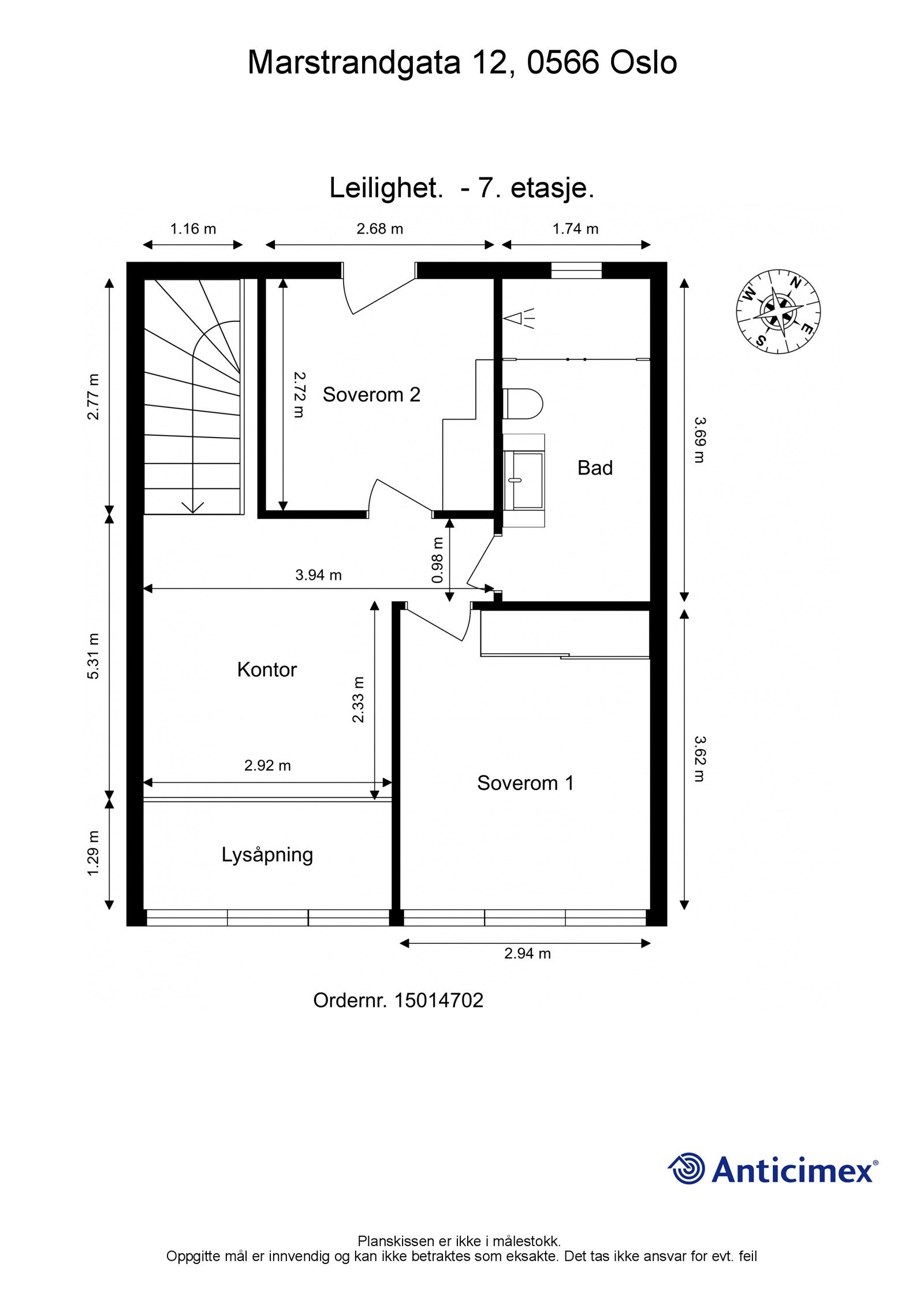 Plantegning 7. etasje Galleribilde