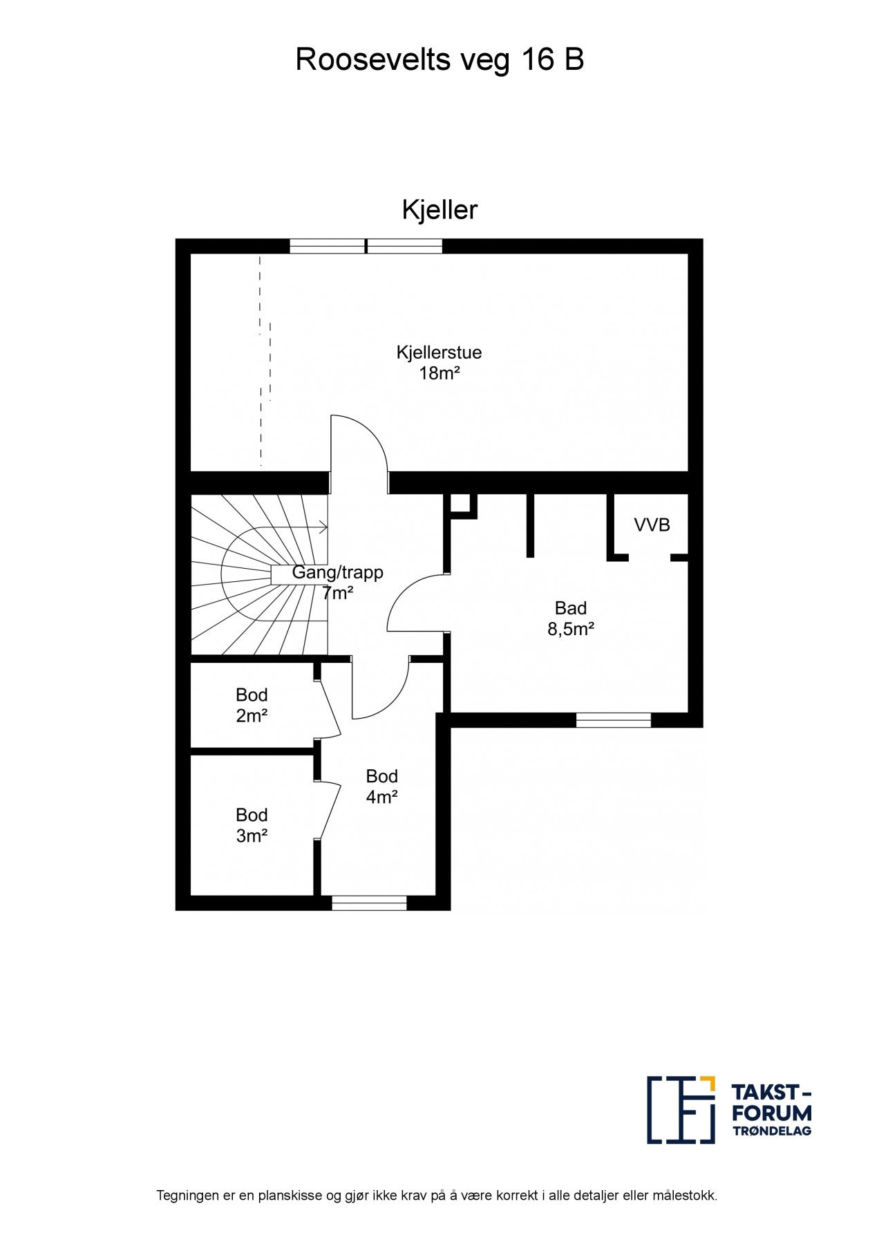 Planskisse kjeller. Galleribilde