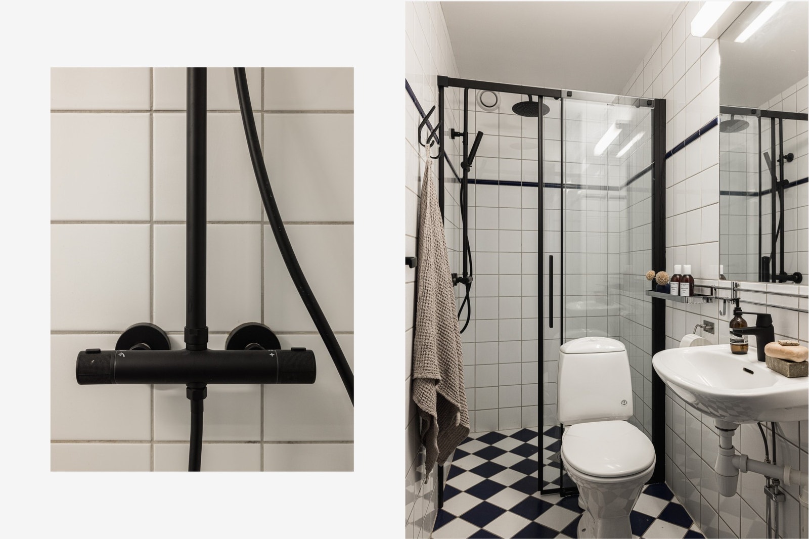 Bad nr 2 er praktisk plassert ved entreen og har dusj, toalett og vask. Ny dusjarmatur og dusjdører i 21/22. Galleribilde