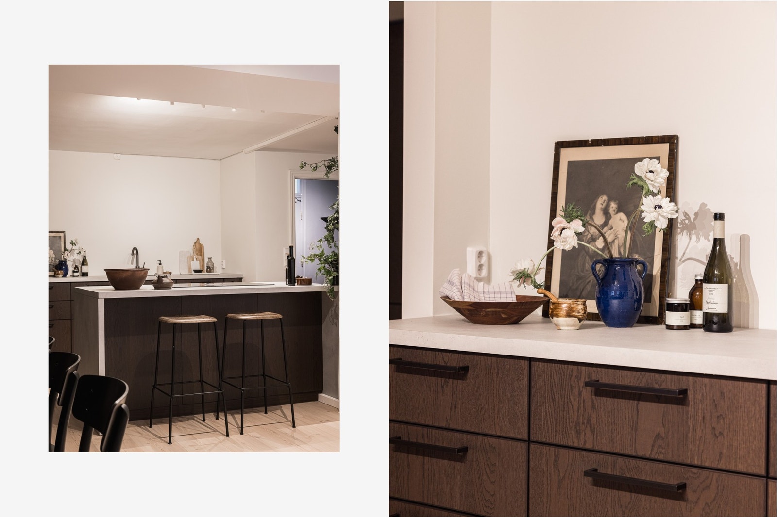 På kjøkkenøyen er det også plass til et par barstoler. Galleribilde