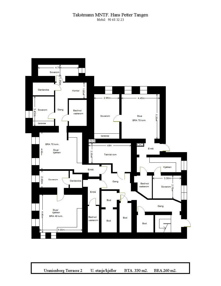 Plantegning - U. etasje kjeller Galleribilde