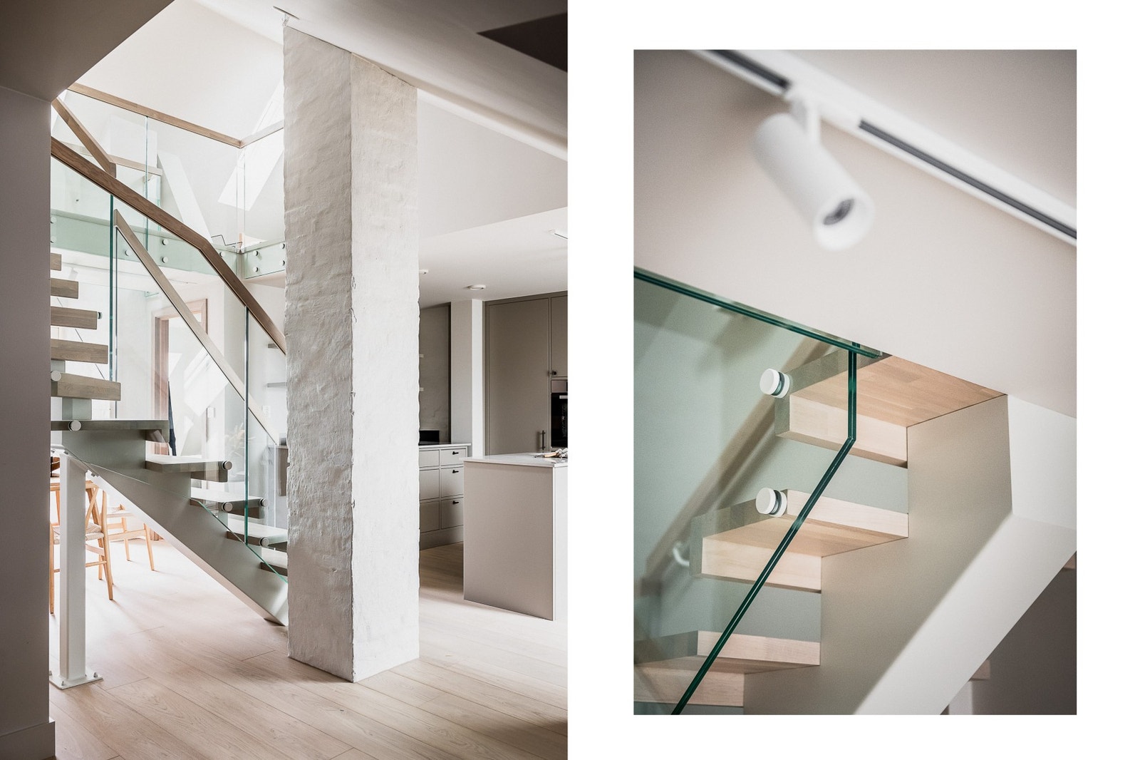 Hems via dekorativ trapp opp fra den sosiale sonen. Galleribilde