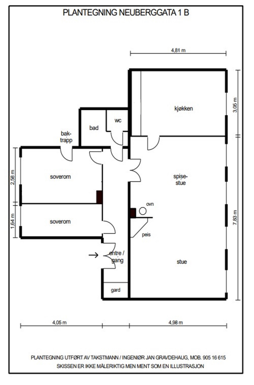 Alternativ planskisse Neuberggata 1 B Galleribilde