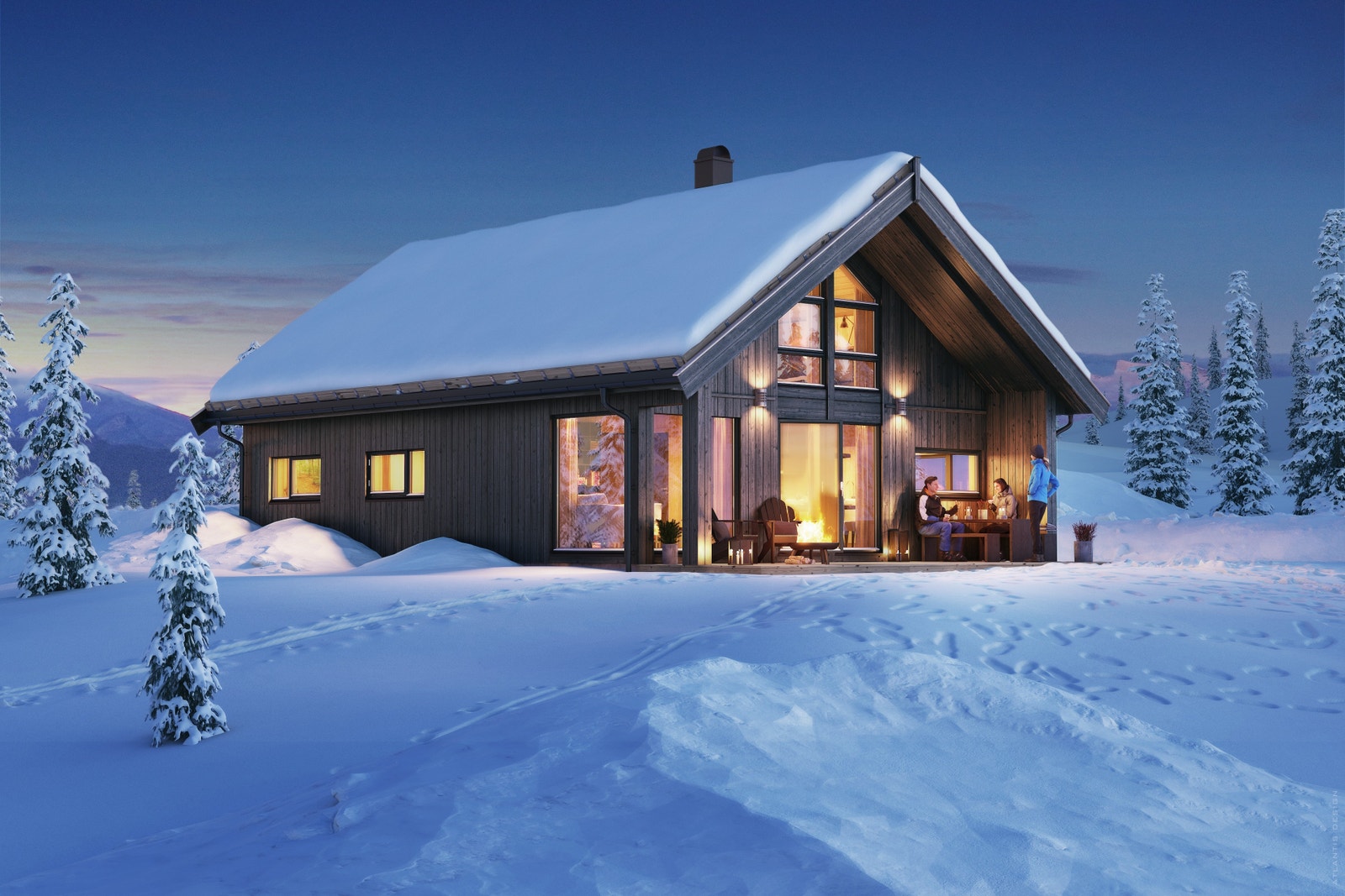 3D bilde av hytta Galleribilde