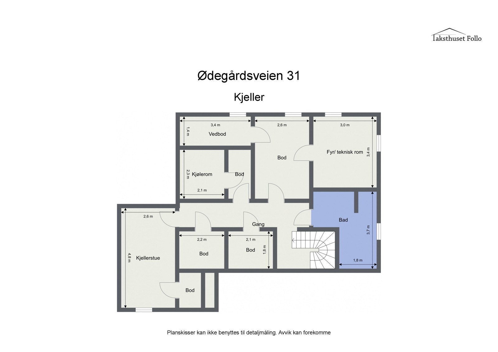 Plantegning kjeller. Galleribilde