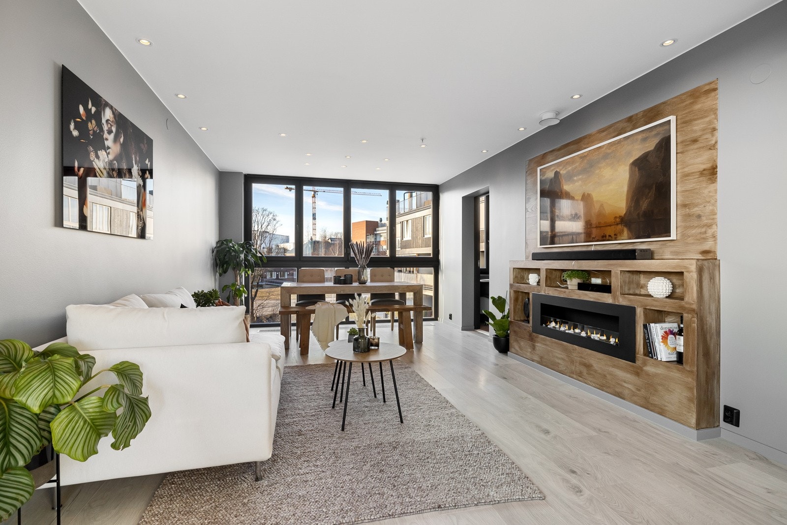 Biopeis i plassbygd TV-seksjon. Galleribilde