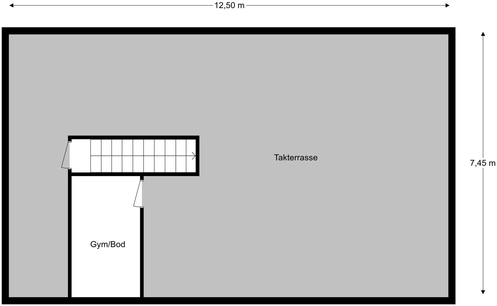 Planskisse fra takstmann. Legg merke til mål på skissen. Galleribilde