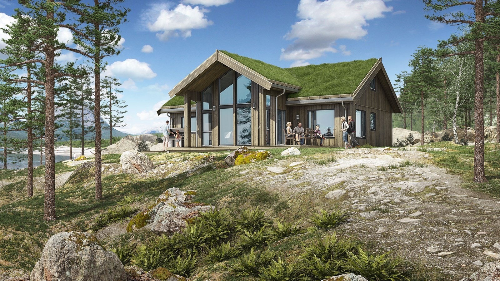 Illustrasjon fasadetegning mot sørøst. Galleribilde