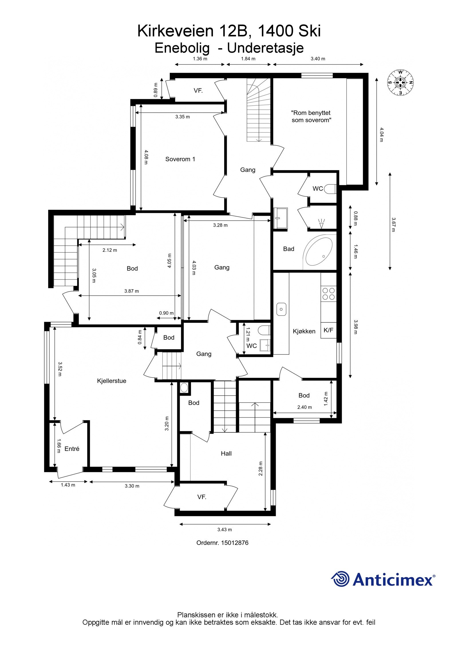 Plantegning underetasjen Galleribilde