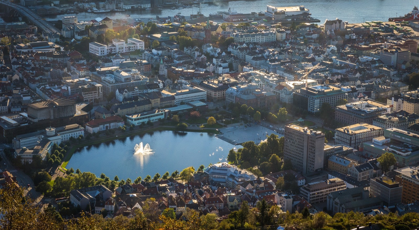 Fra leiligheten er alt Bergen sentrum har å by på innen kort avstand - Her Lille Lungegårdsvannet Galleribilde