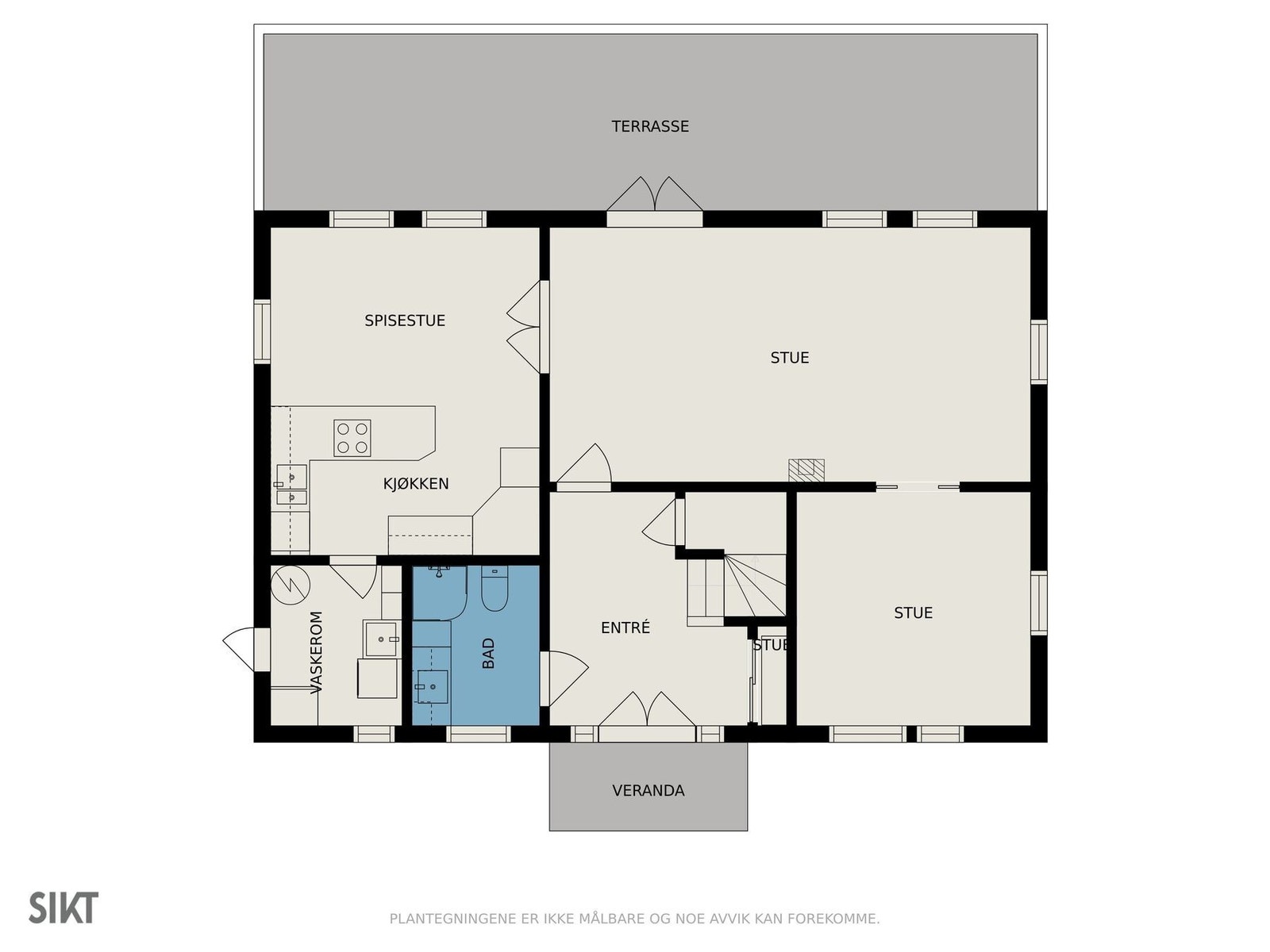 Illustrasjon/Planløsning i 1.etg. Galleribilde