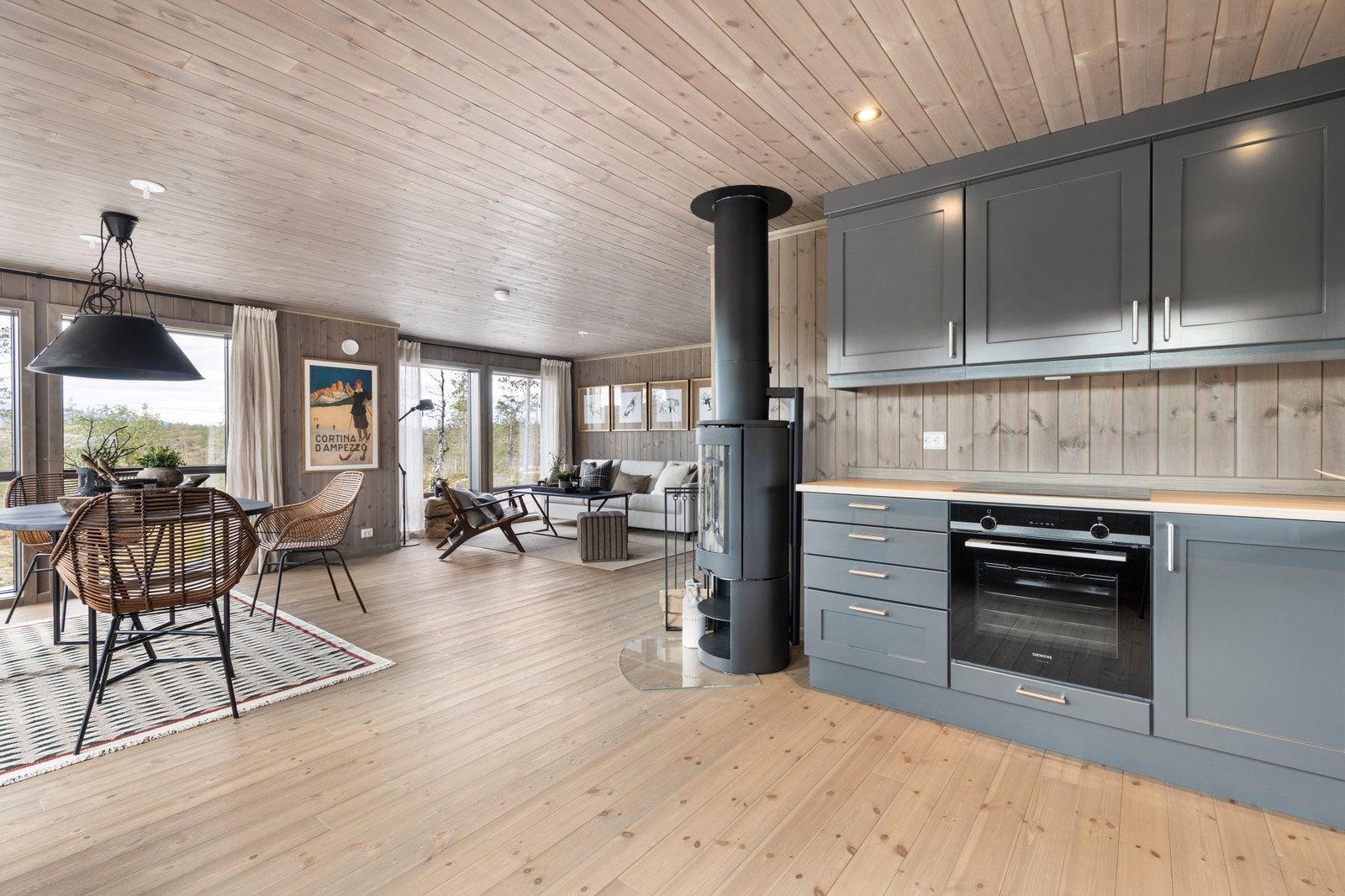 Kjøkken og stue - Bilde fra vår Smart 6 Ark på Turufjell i Flå Galleribilde