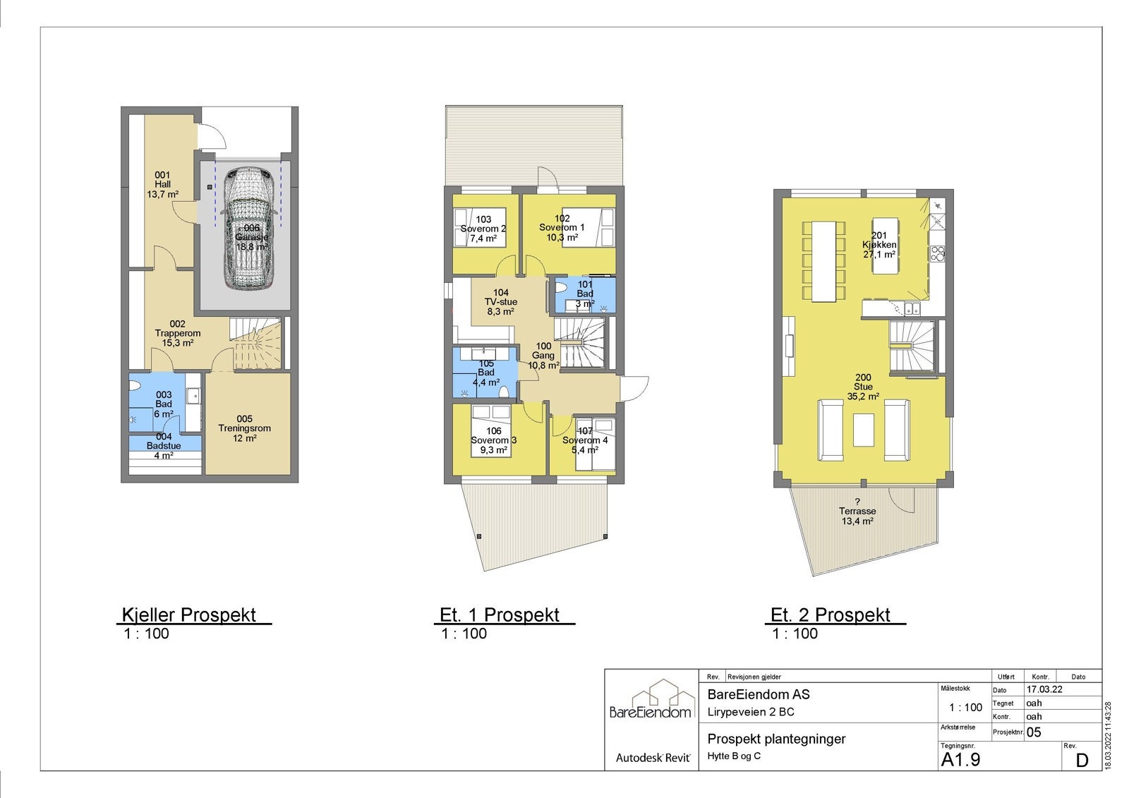 Hytte B og C - Plantegning Galleribilde