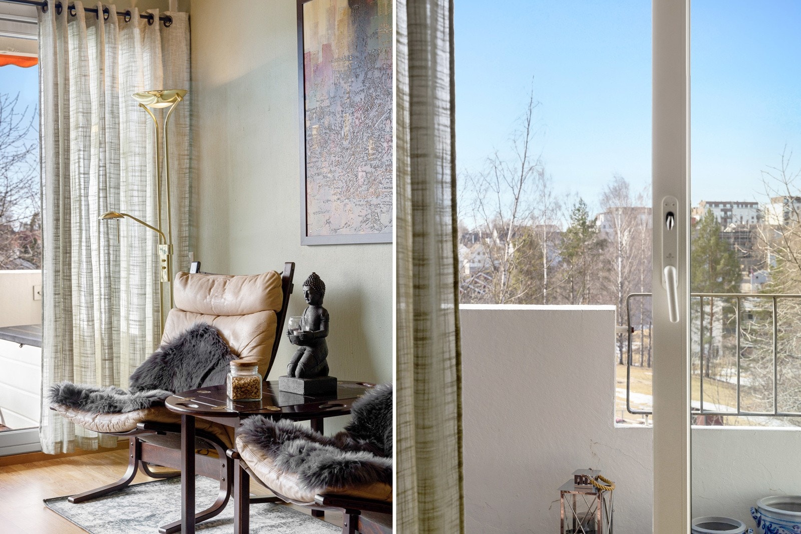 Skyvedør og vinduer på kjøkkensiden skiftet i 2007 og alle soveromsvinduer fra 2015. Galleribilde