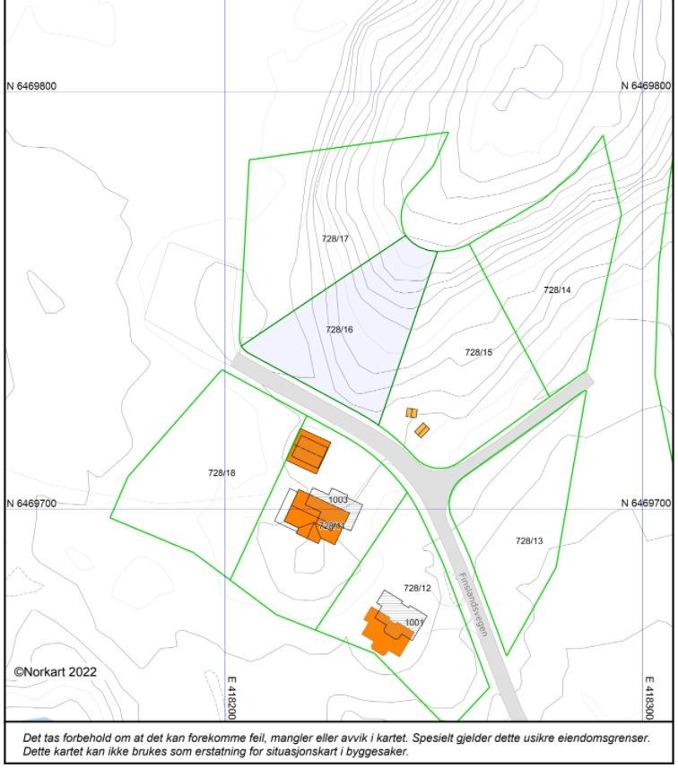 Tomtene som selges er nr. 13-18. Galleribilde