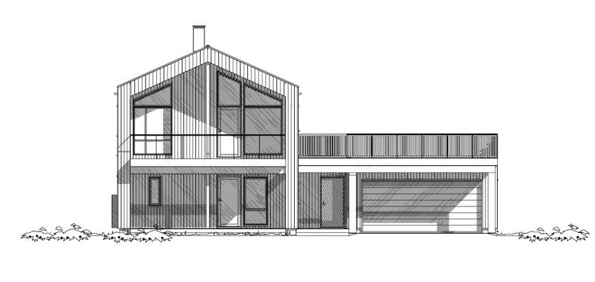 Skisse av arkitekttegnet bolig som var tiltenkt tomten Galleribilde