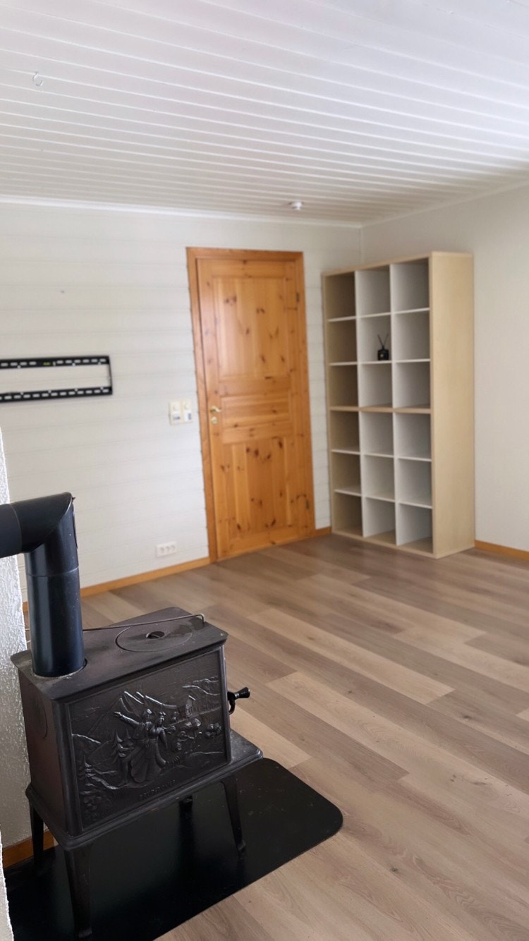 Vedfyring på stue Galleribilde