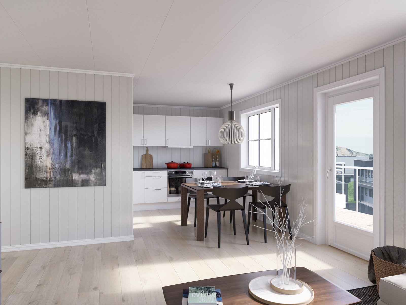 Kjøkken, 3-roms leilighet (illustrasjon) Galleribilde