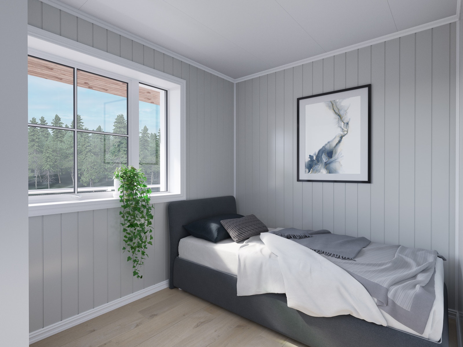 Soverom 2, 4-roms leilighet (illustrasjon) Galleribilde