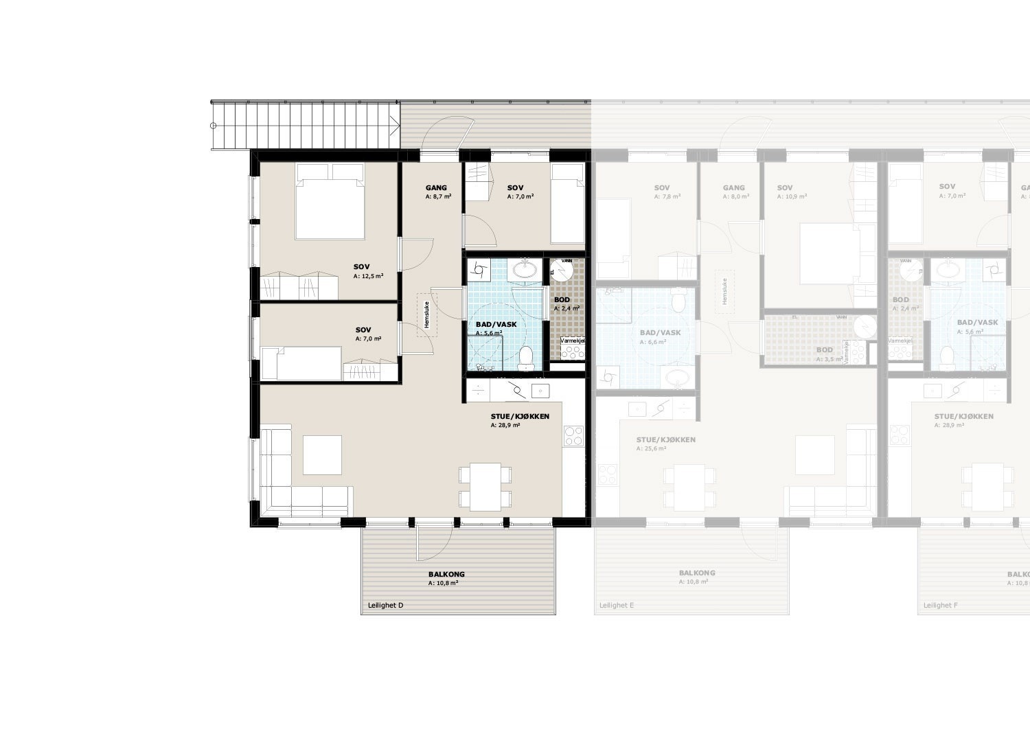 Plantegning av leiligheten Galleribilde