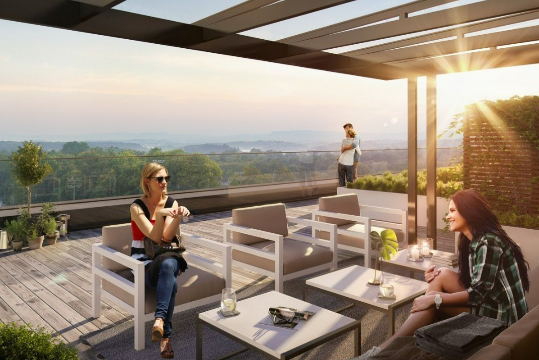 Utsikt takterrasse (illustrationsbilde fra utbyggers prospekt) Galleribilde