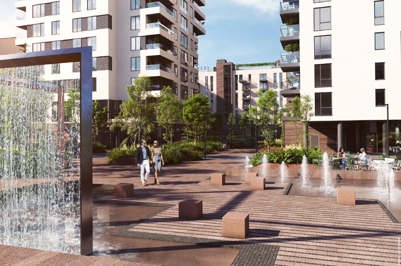 Fonteneplassen (illustrationsbilde fra utbyggers prospekt) Galleribilde