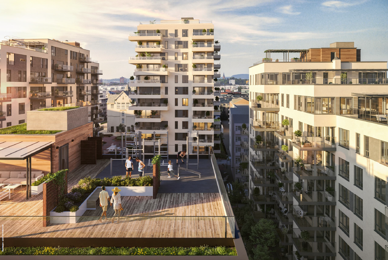 Tuftepark takterrasse (illustrationsbilde fra utbyggers prospekt) Galleribilde