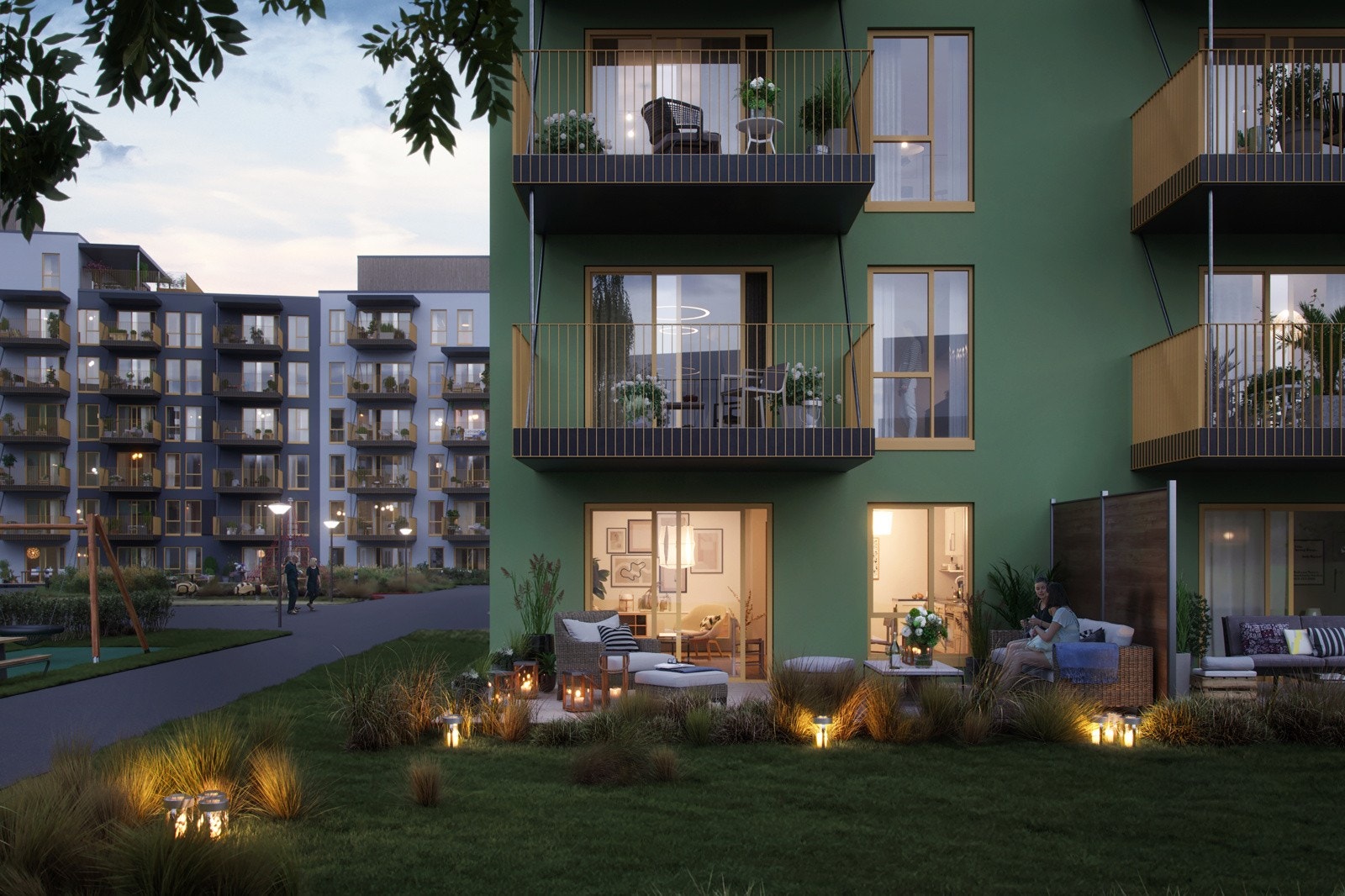 Terrasse på bakkeplan Galleribilde