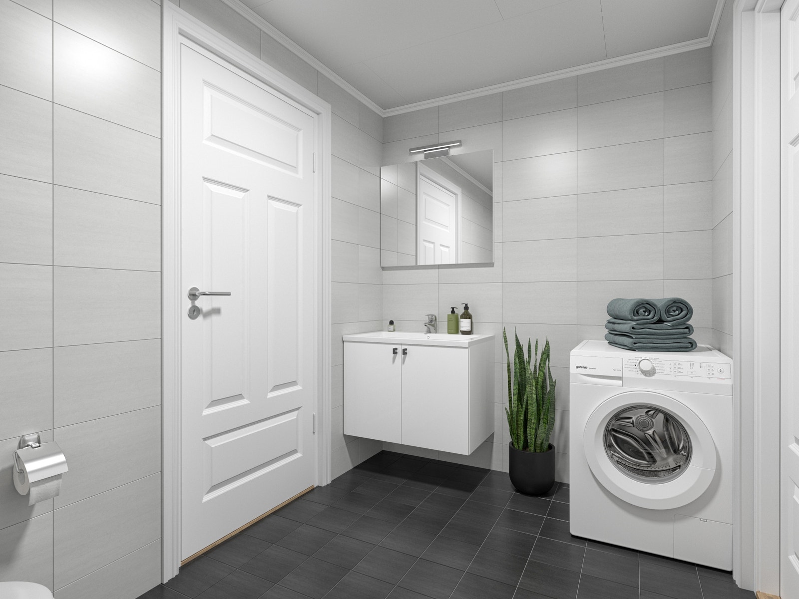 Bad, 4-roms leilighet (illustrasjon) Galleribilde