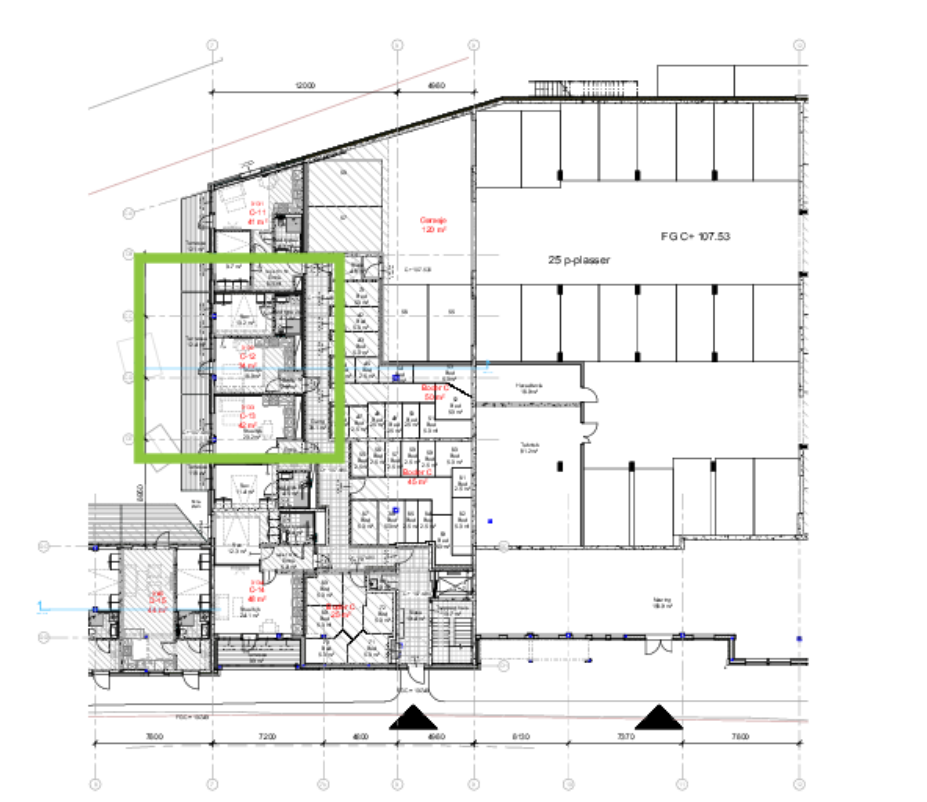 Tegning av beliggenhet i bygningen Galleribilde