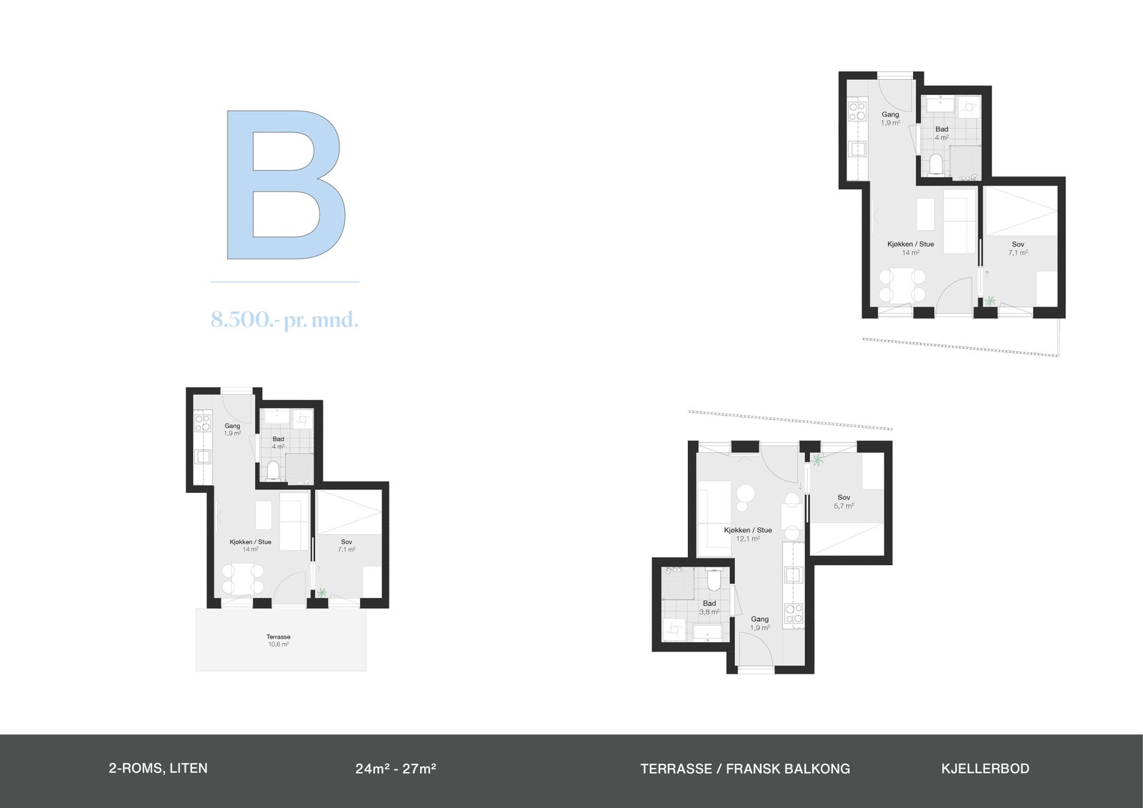 plantegning, leilighetstype B Galleribilde