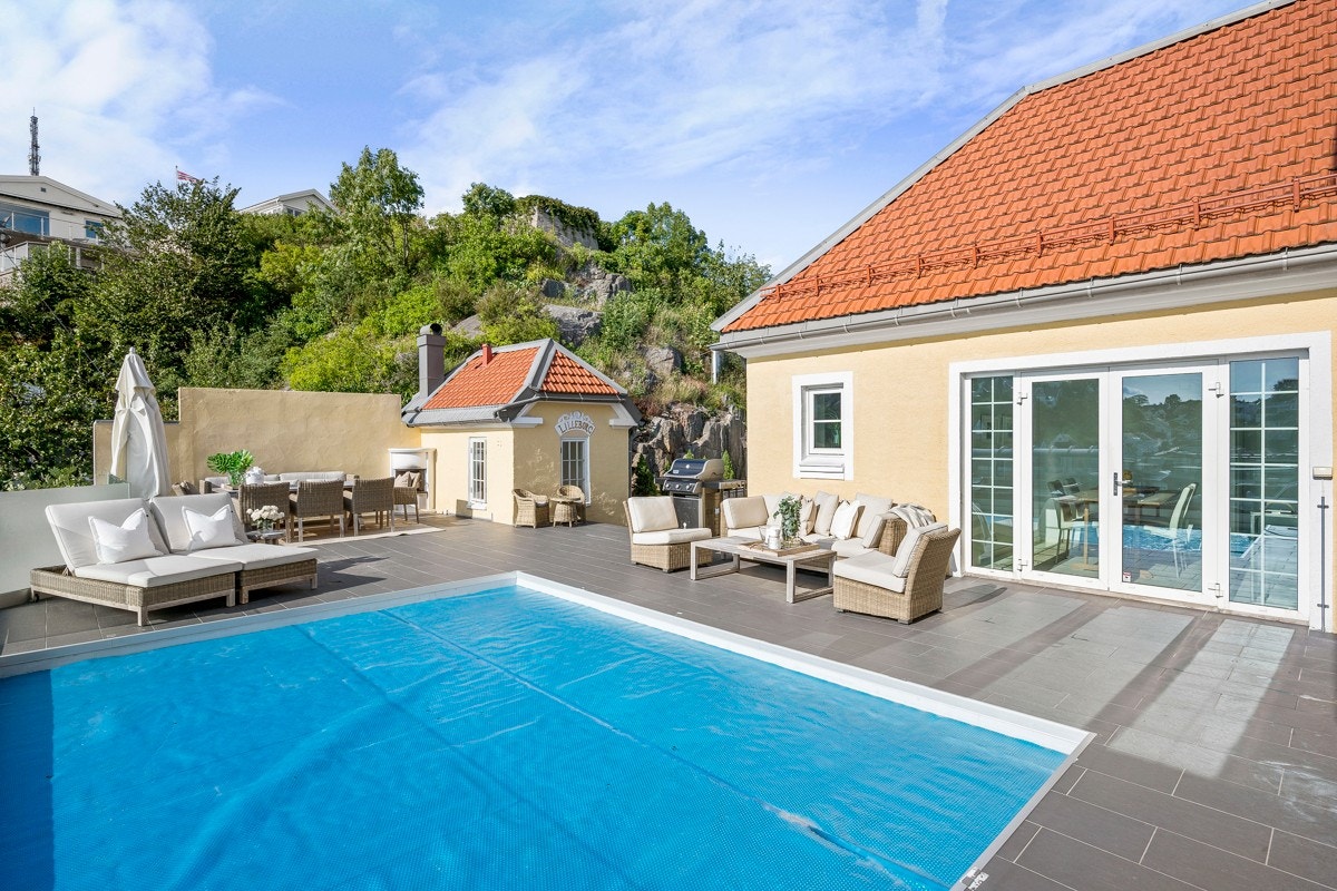 Oppvarmet basseng på terrassen Galleribilde