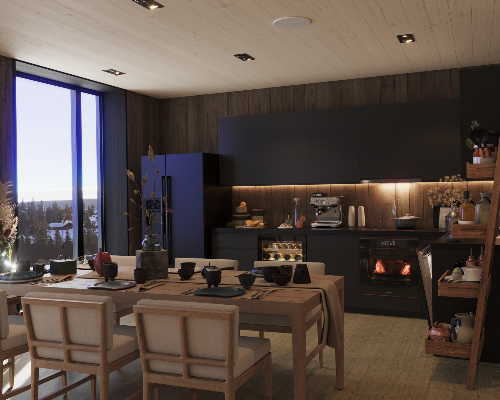 Kjøkkeninnredning fra danske Aubo-utforming varierer fra leilighet til leilighet Galleribilde