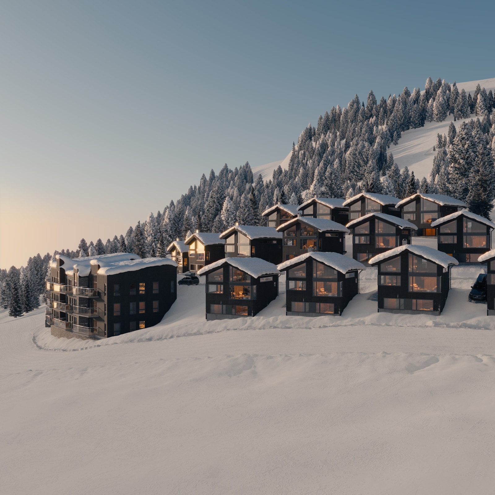 Leilighetene er tilhører hyttegrenda Midtibakken Galleribilde