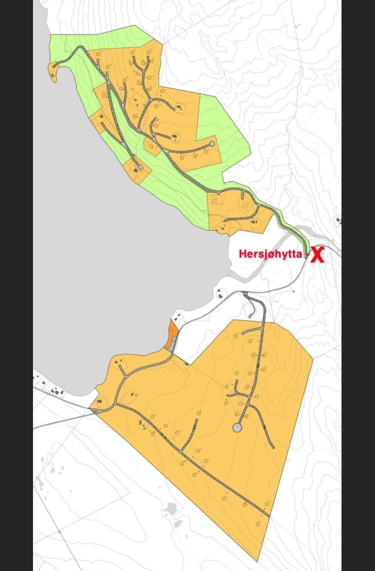 Plankart over hyttefeltet Galleribilde
