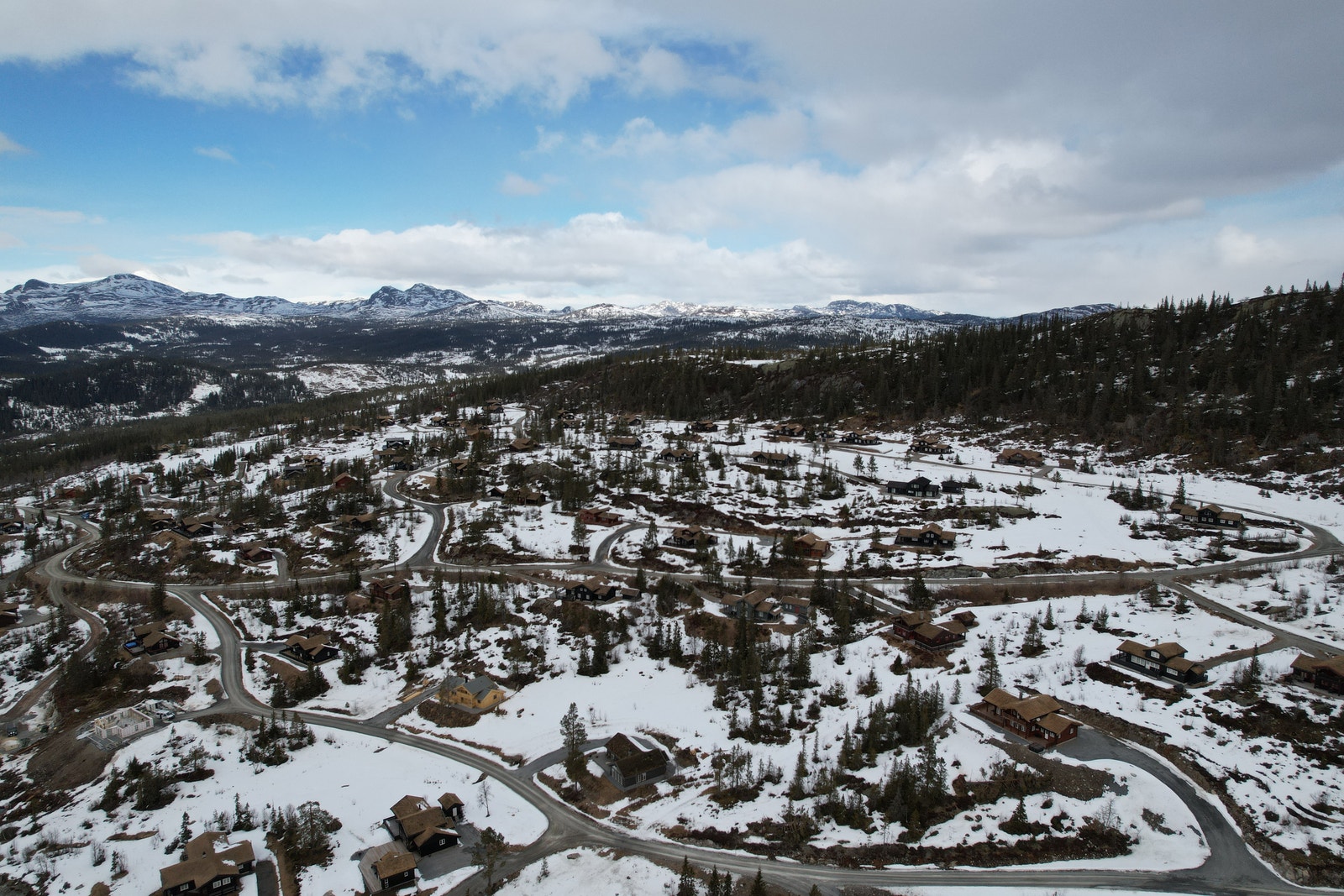 Dronebilde av hyttefeltet Galleribilde