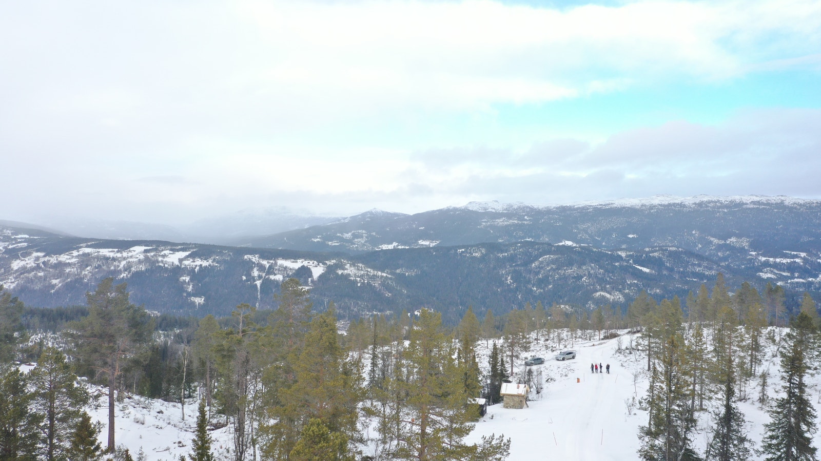 Dronebilde over tomtefeltet Galleribilde