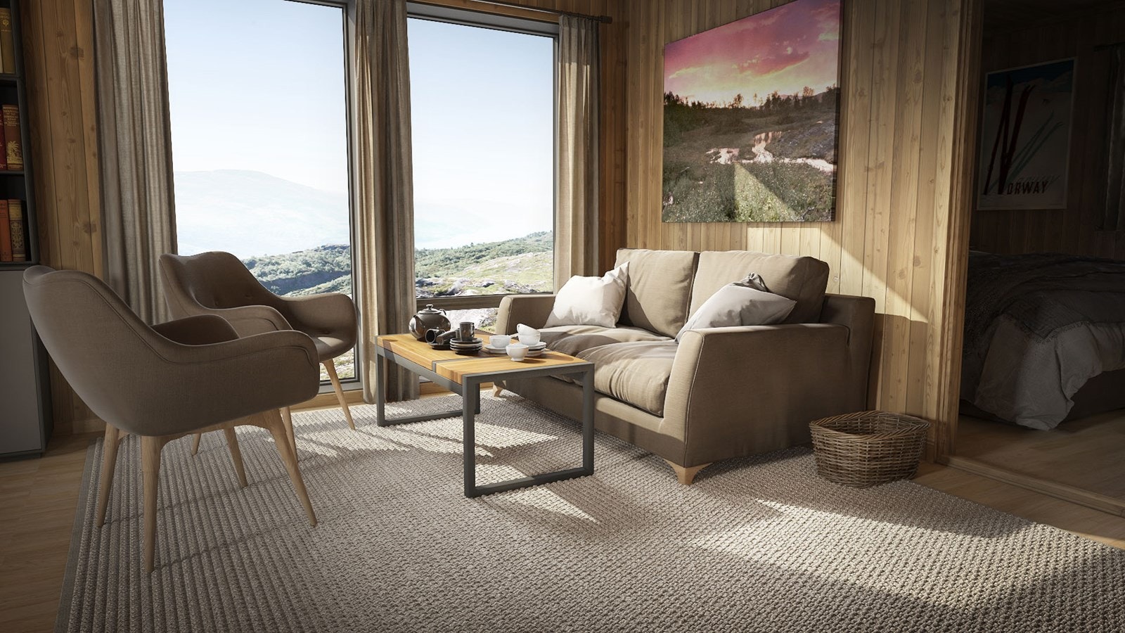 3D bilde av hytta Galleribilde