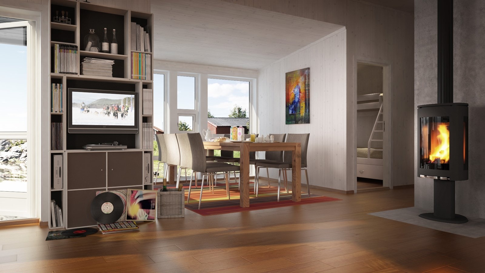 Ekstriør, ilustrasjon stue Galleribilde