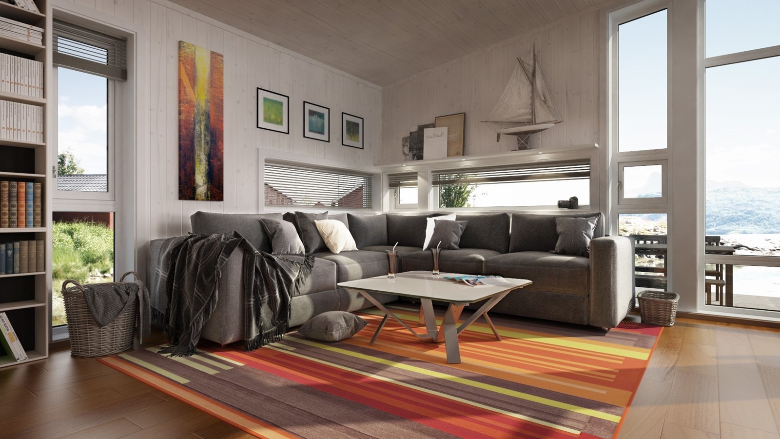 Ekstriør, ilustrasjon stue Galleribilde