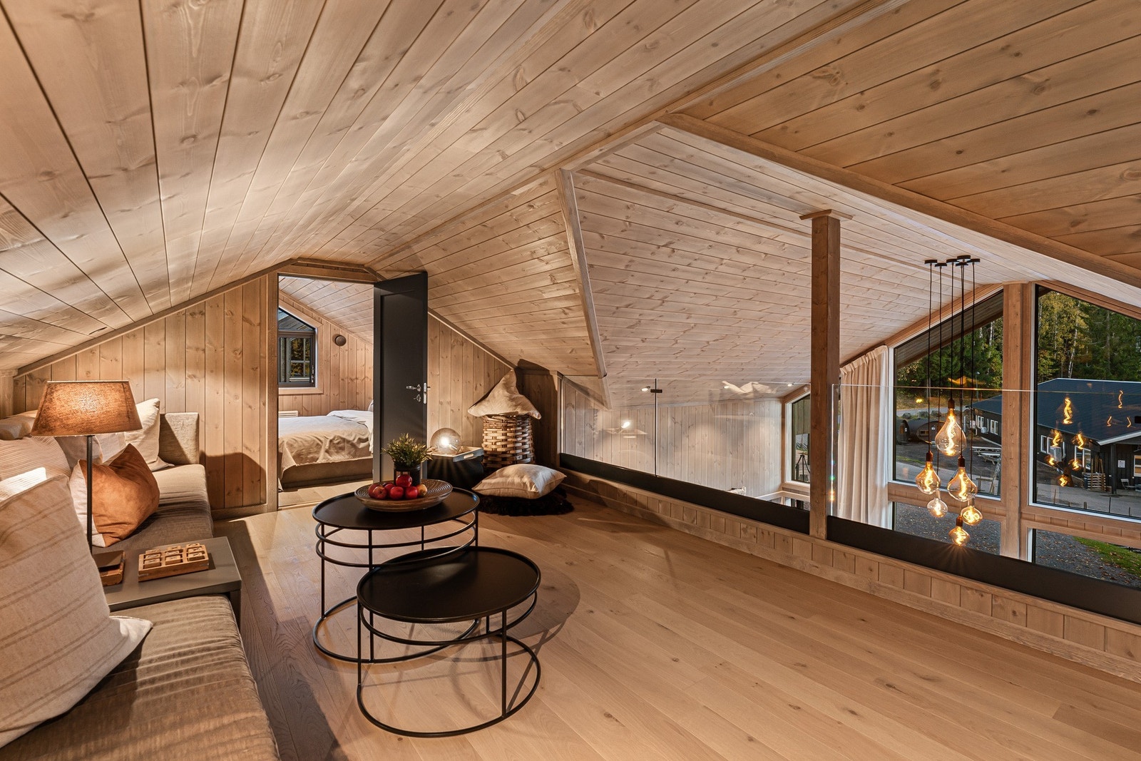 Bilde fra visningshytte. Materialvalg og farger kan avvike. Utsikten fra hemsloftet blir fantastisk. Galleribilde