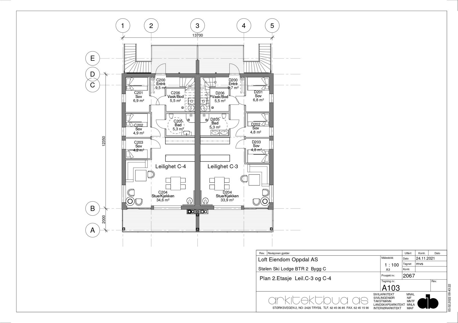 Plantegning 2. etasje Galleribilde