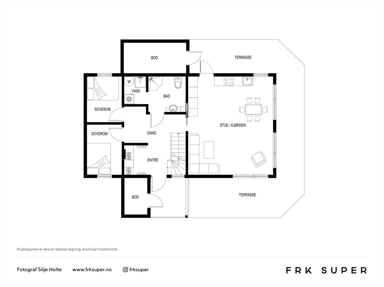 Plantegning 1.etasje 2D Galleribilde