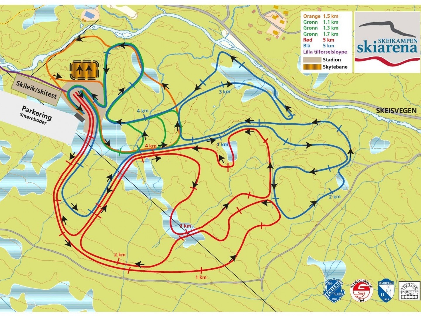 Løypekart Skeikampen Skiarena Galleribilde