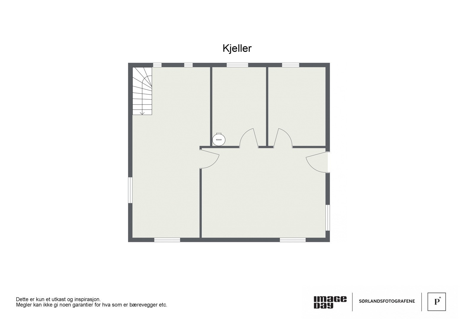 Plantegning kjeller fra fotograf Galleribilde