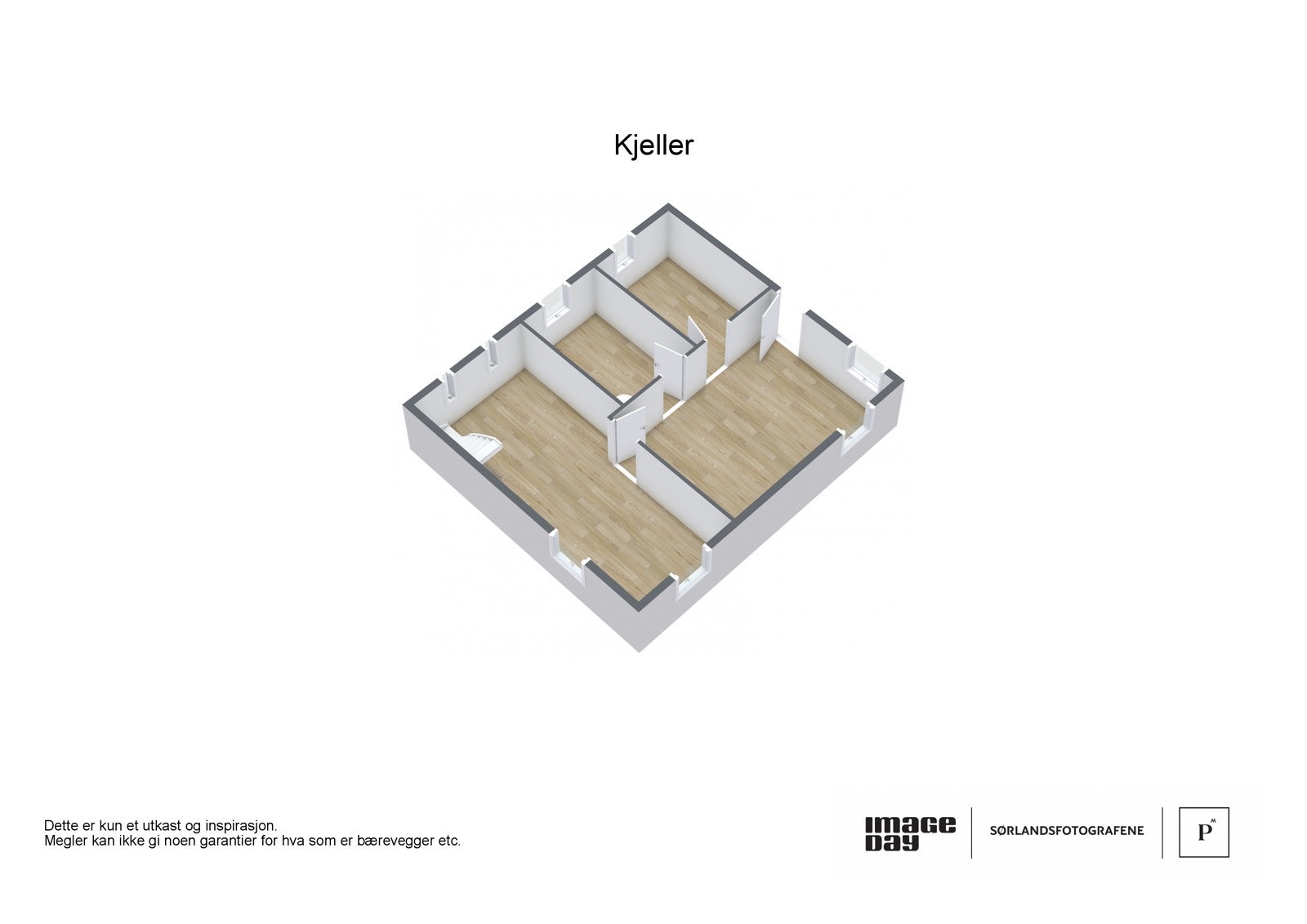 3 D plantegning kjeller fra fotograf Galleribilde