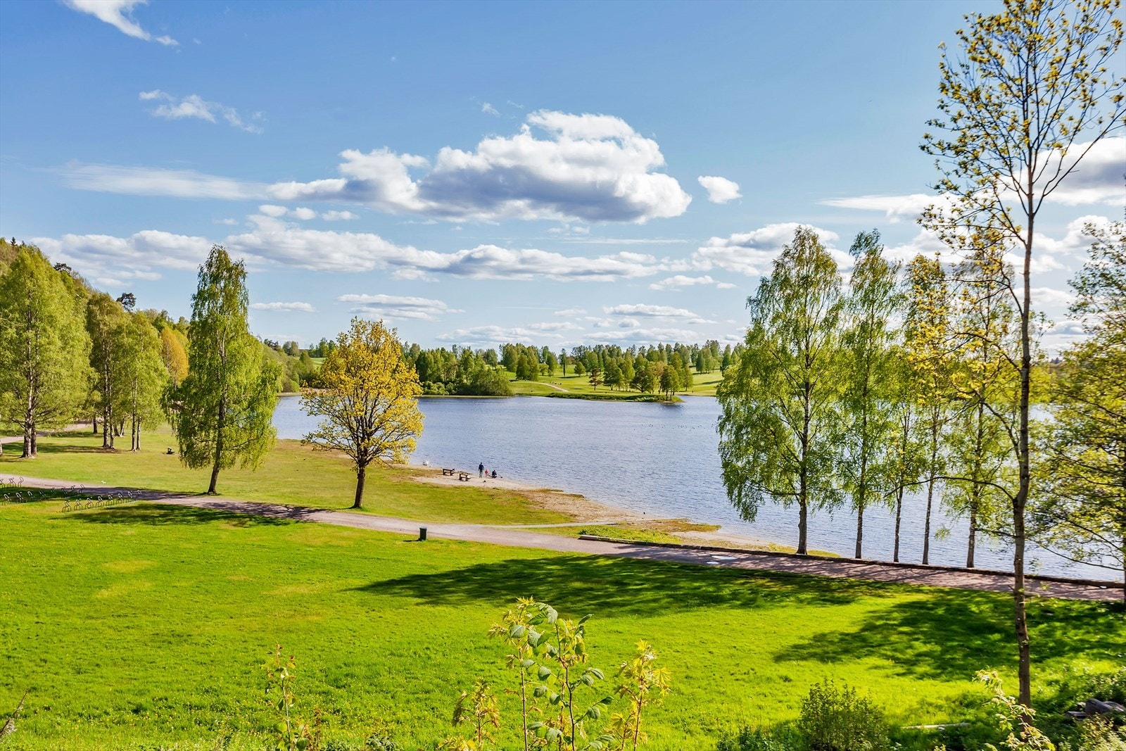 Badeplass Bogstadvannet populært sommerstid og kun 20 min. gange fra leiligheten. Parkeringsplass like ved. Galleribilde